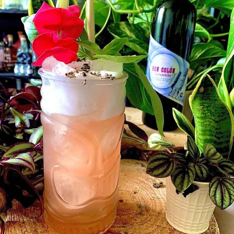 Basil & Rose Zombie Rum Cocktail