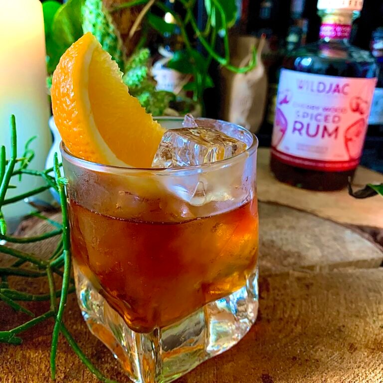 Cherry and Rose Negroni Rum Cocktail