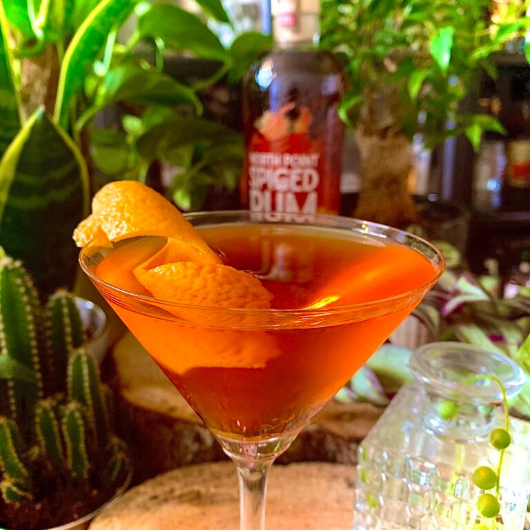 Apple and Raspberry Spiced Rum Cocktail